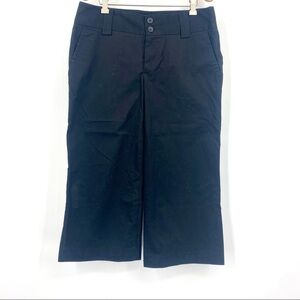 Banana Republic black stretch cropped wide leg chino pants 10